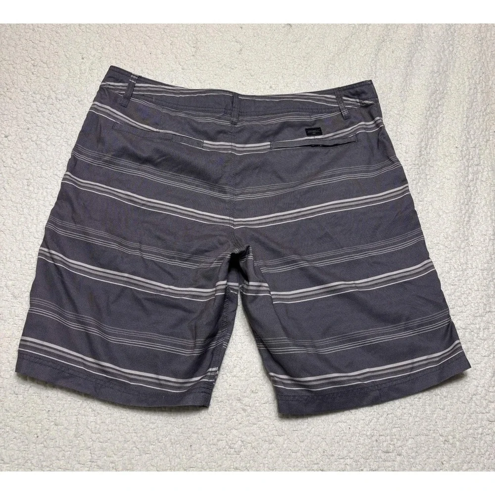 O'Neill Mens Gray Striped Hybrid Board Shorts Swim Trunks Size 40